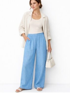 Cynthia Rowley Light Blue Linen Pants